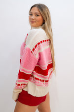 Love Okie Lilli Pink & Red Sweater