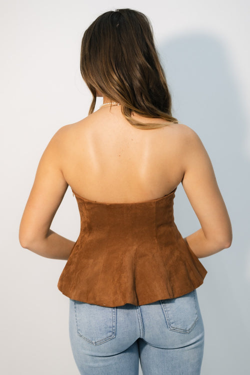 Celine Suede Tube Top - Ginger