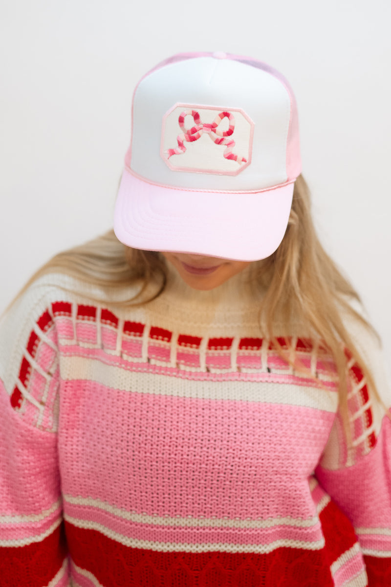 Love Okie Cute Pink Bow Patch Trucker Hat