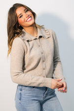 Soft mocha knit cardigan with buttons