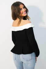 Essie peplum blouse black