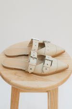 Love Okie Women Trendy Shoes Neutral Slip In Buckle Studded Flat 