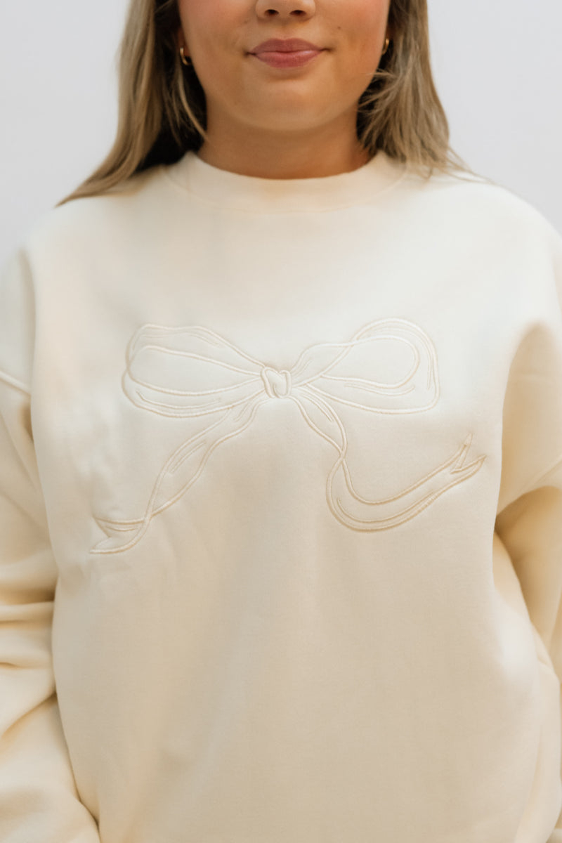 Love Okie Ribbon Embroidered Sweatshirt 