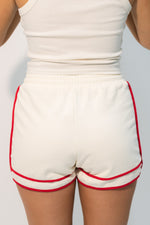 Contrast piping shorts sporty casual