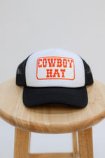 LOVE OKIE Cowboy Hat Trucker Hat Orange white and black trucker hat