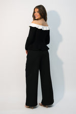 trendy black dinner top