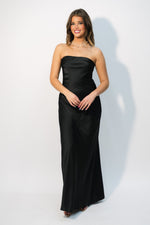black satin maxi dress