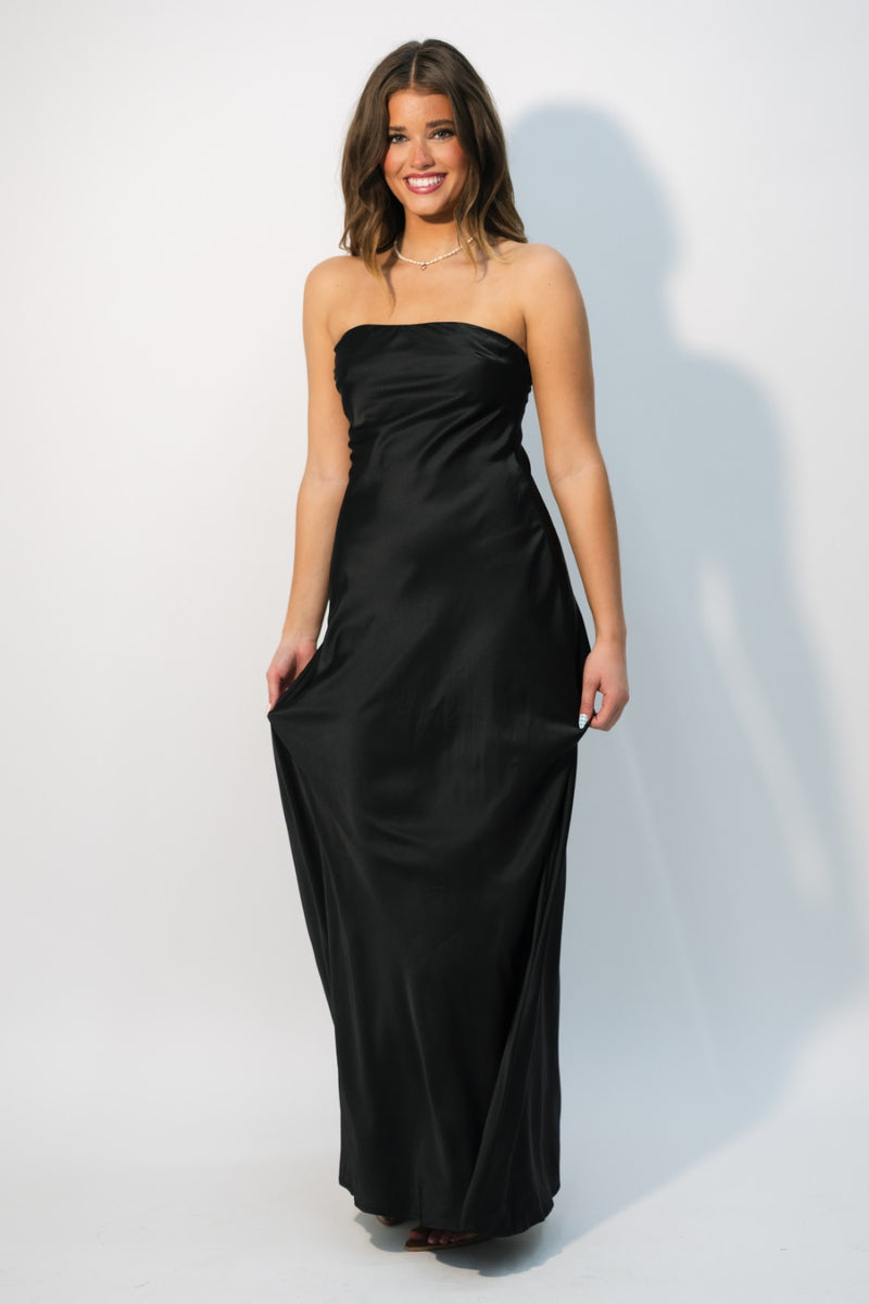Y2K satin strapless gown