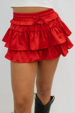 Scarlet Ruffle Skort - Red