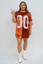 Sequin Jersey Tee - Orange