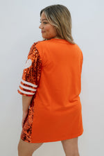 Sequin Jersey Tee - Orange