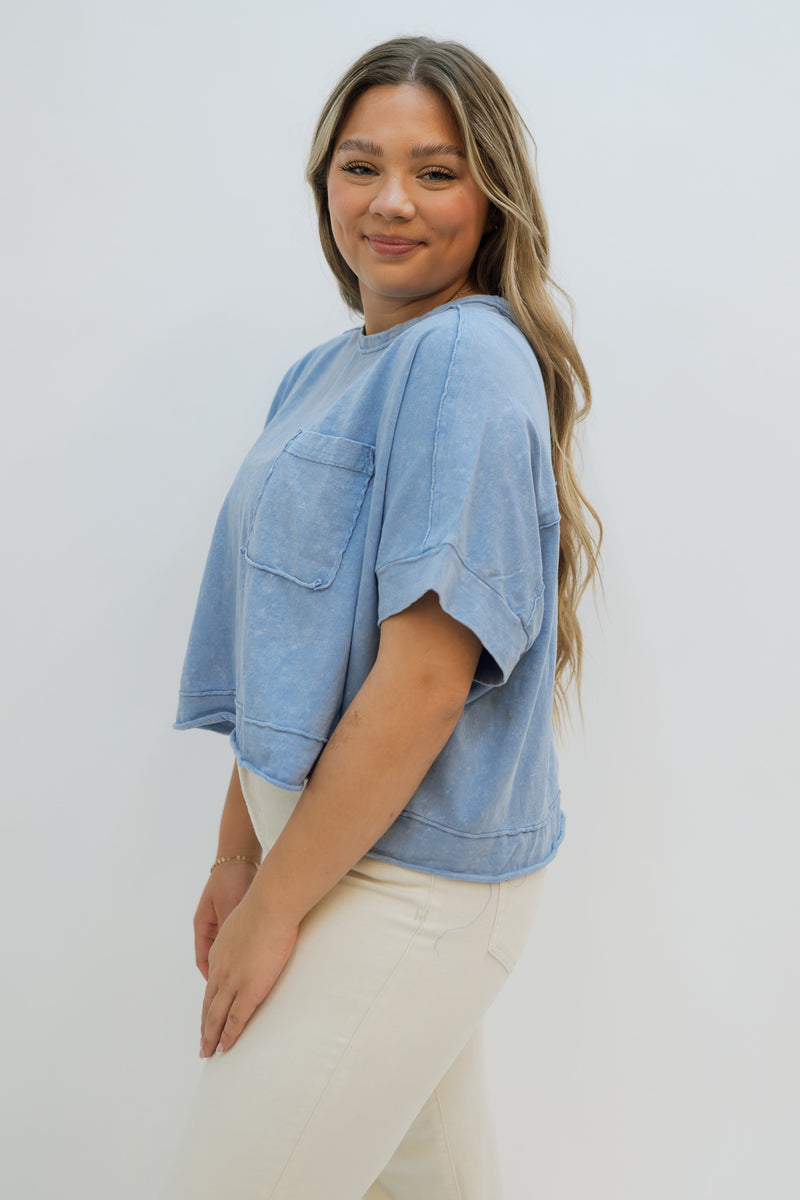 Go To Front Pocket Top - Blue