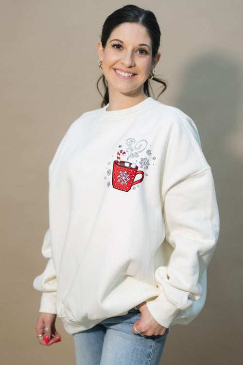 cream hot chocolate recipe embroidered sweatshirt