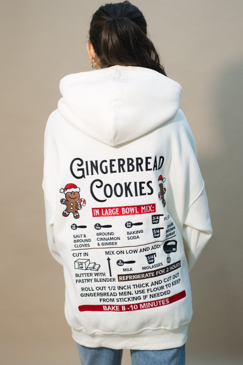 holiday recipe graphic hoodie women’s