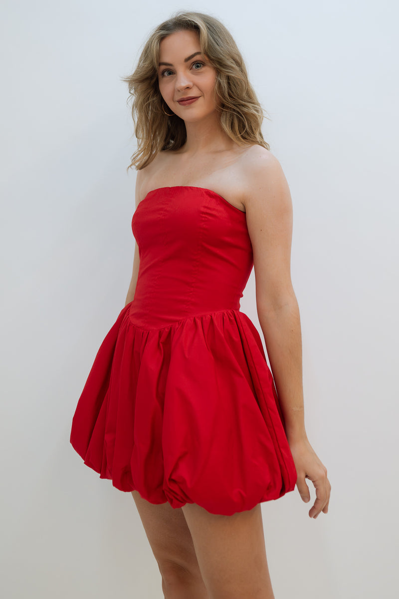 red corset mini dress