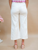 Modern white cropped jeans