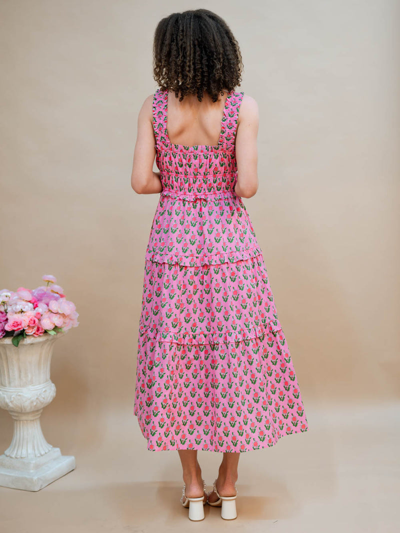 Ruffled spring floral dress