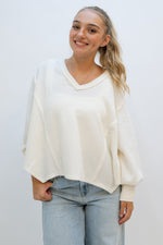 August V Neck Top - Cream