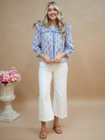 Vintage inspired floral cotton blouse for Easter