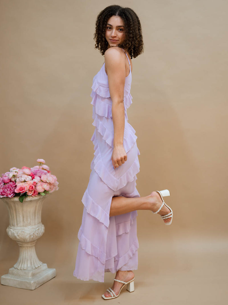 ruffle romantic ethereal prom dress