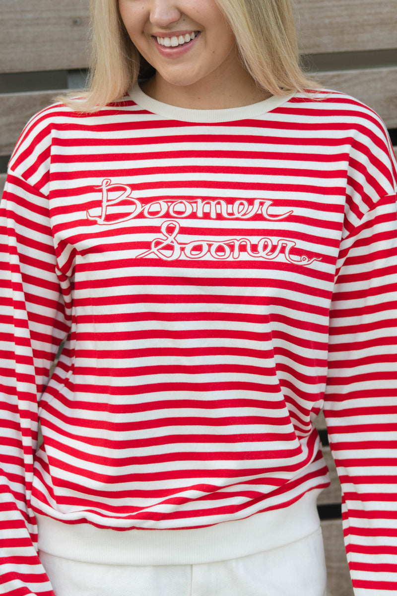 Vintage OU striped sweatshirt style