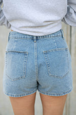 Denim skirt shorts hybrid buttoned
