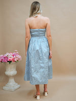 elegant embossed midi in baby blue