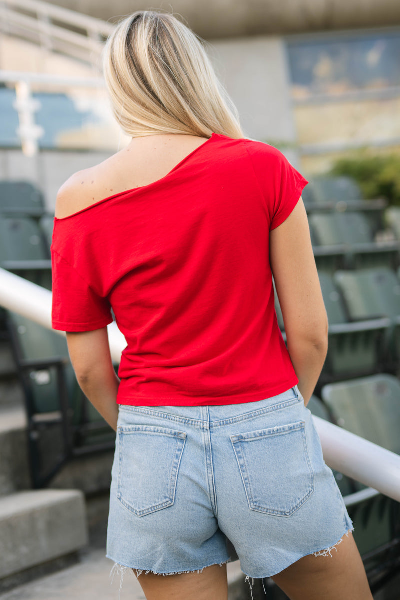 Oklahoma off shoulder gameday shirt
