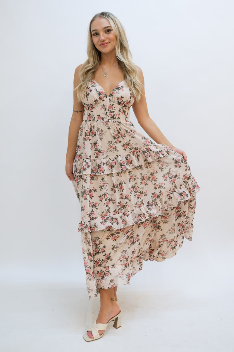 Blush Rose Midi Dress