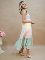 Classic tiered pastel cotton dress