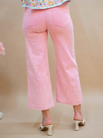 Modern pink wide leg jeans