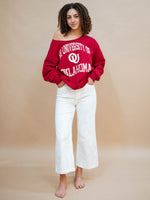 Vintage style OU crimson pullover