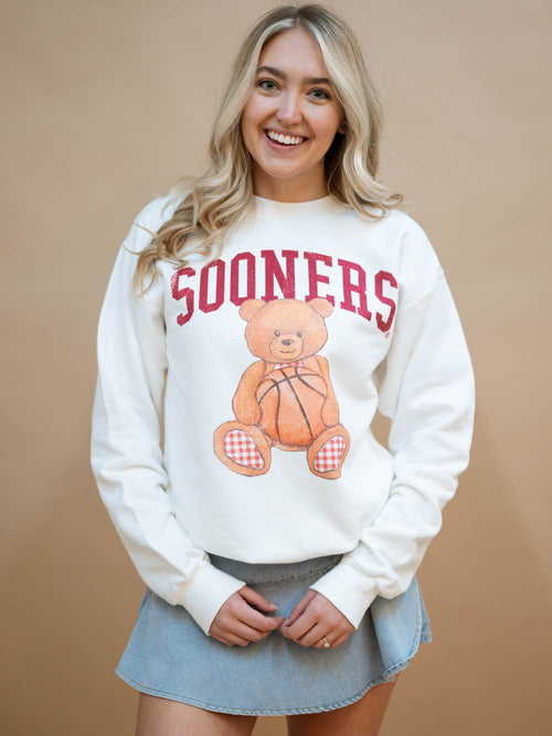 Sooners teddy bear basketball sweatshirt