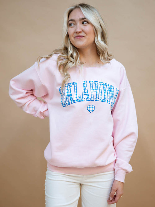 Oversized pink state pride sweatshirt