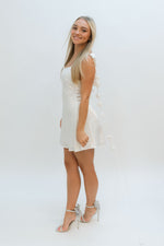 bridal rehearsal white mini dress