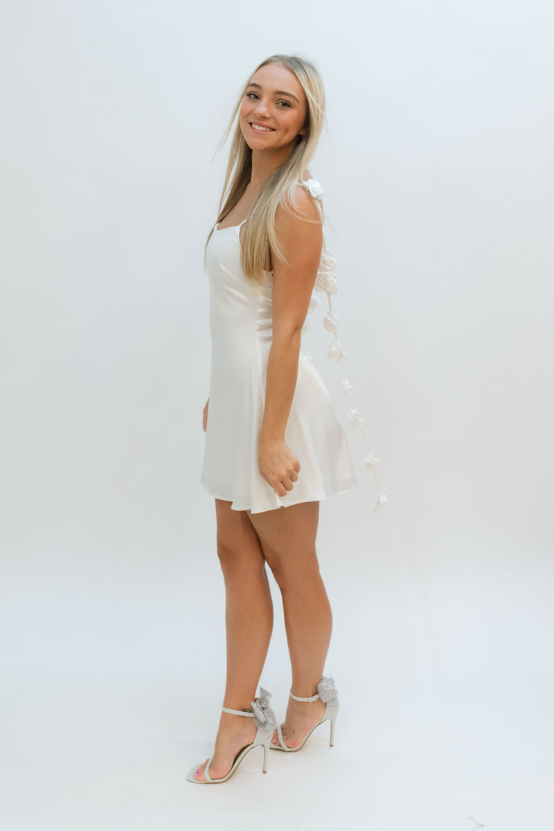 bridal rehearsal white mini dress