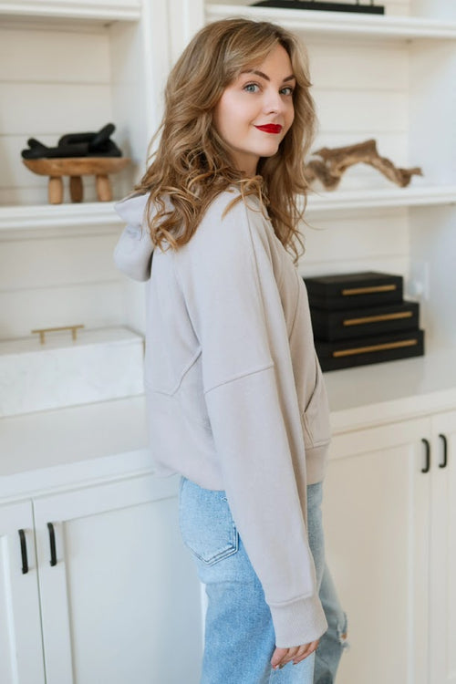 Zabelle French Terry Hoodie - Taupe