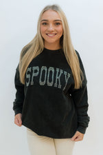 spooky rhinestone studded halloween sweatshirt