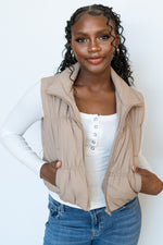 cropped vest with pockets