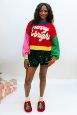 [Queen Of Sparkles] Color Block 'Merry & Bright' Sweater