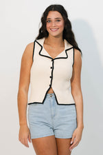 Weston Collared Top - Ecru