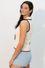 Weston Collared Top - Ecru