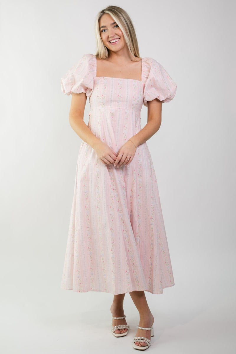 blush floral midi dress Eden Floral Midi Dress