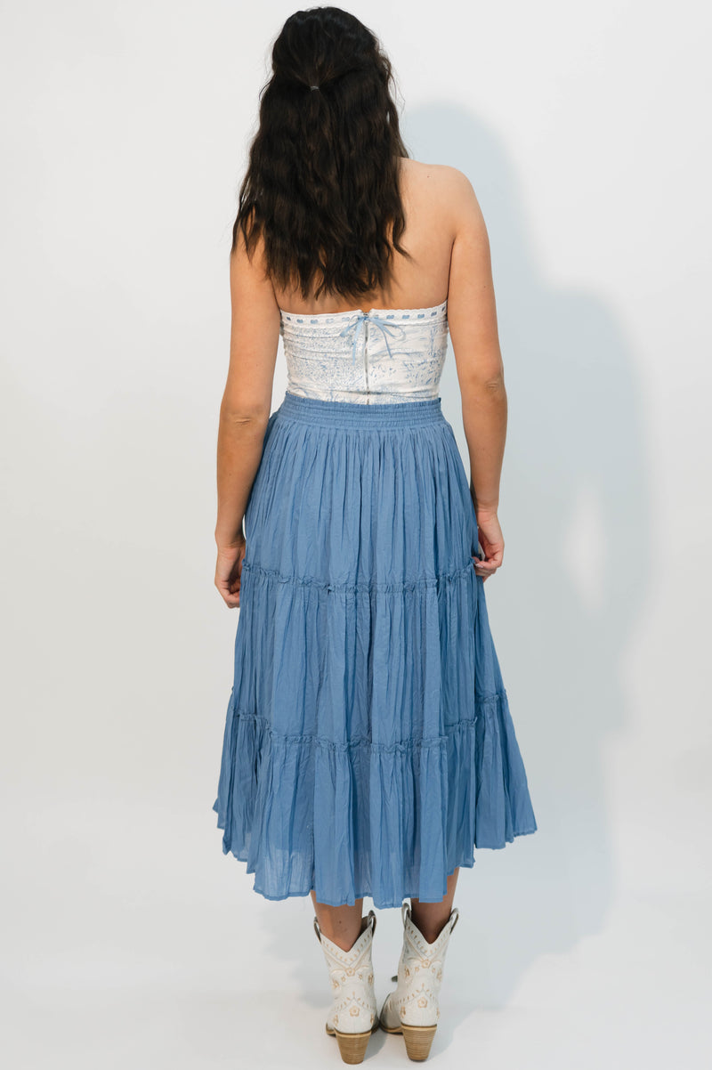 Adelaide Midi Skirt - Blue