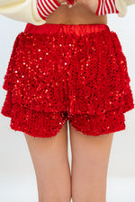 Cranberry Sequin Velvet Skort