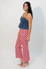 Calf Fry red and white pants