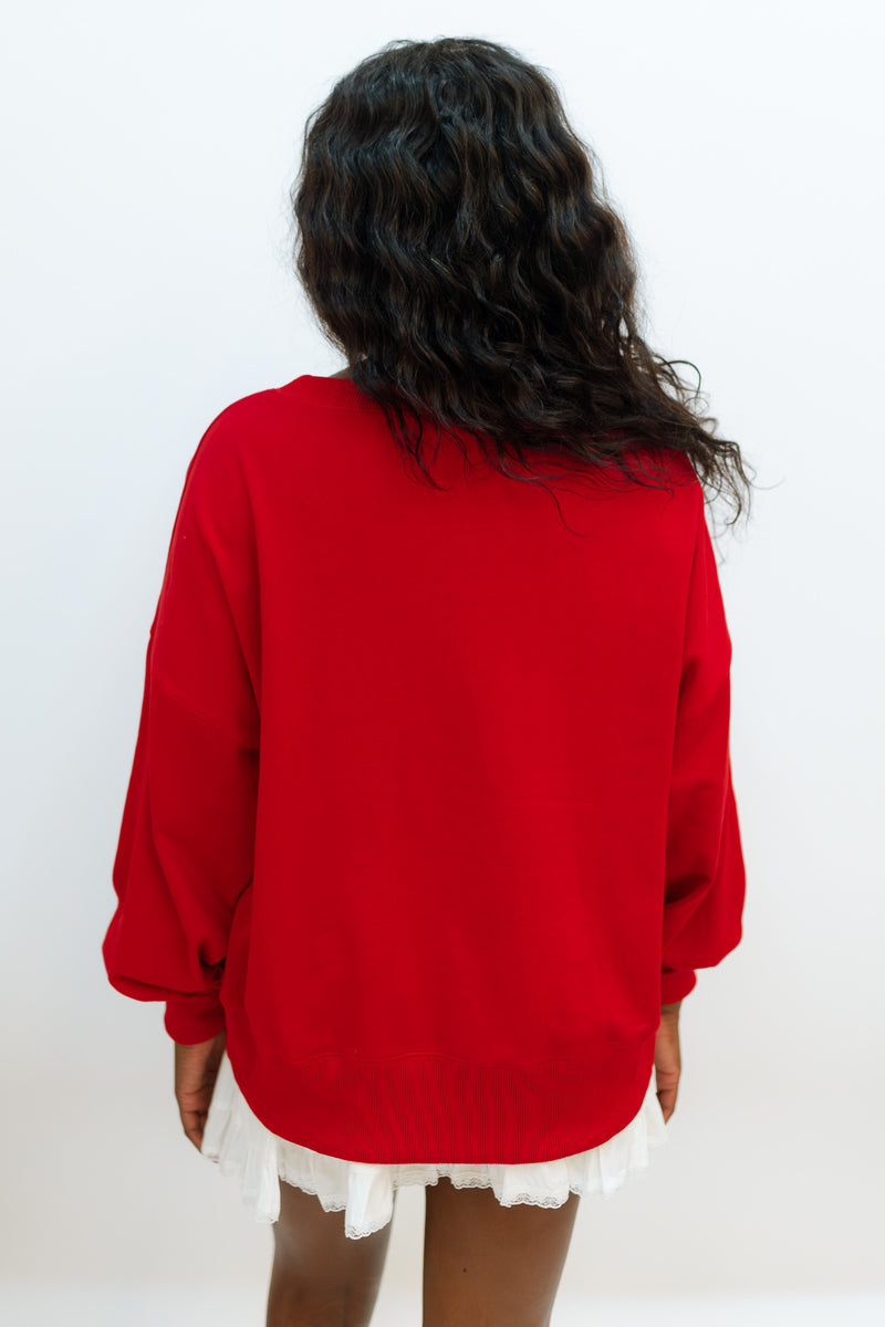 Santa Fuzzy Sweatshirt - Red