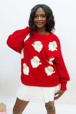 Santa Fuzzy Sweatshirt - Red