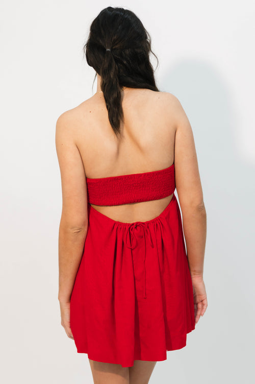 Nancy Baby Doll Dress - Red