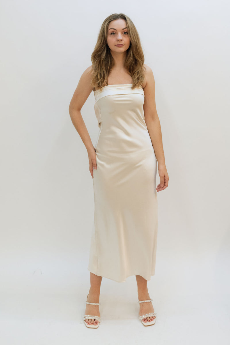 strapless midi dress for bridal